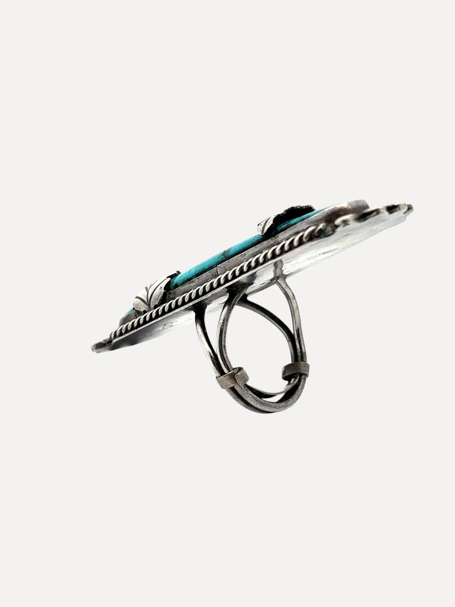 Long Turquoise Ring by Betty Chaco Long Turquoise Ring by Betty Chaco Native American Collection Native American Collection  Squash Blossom Vail