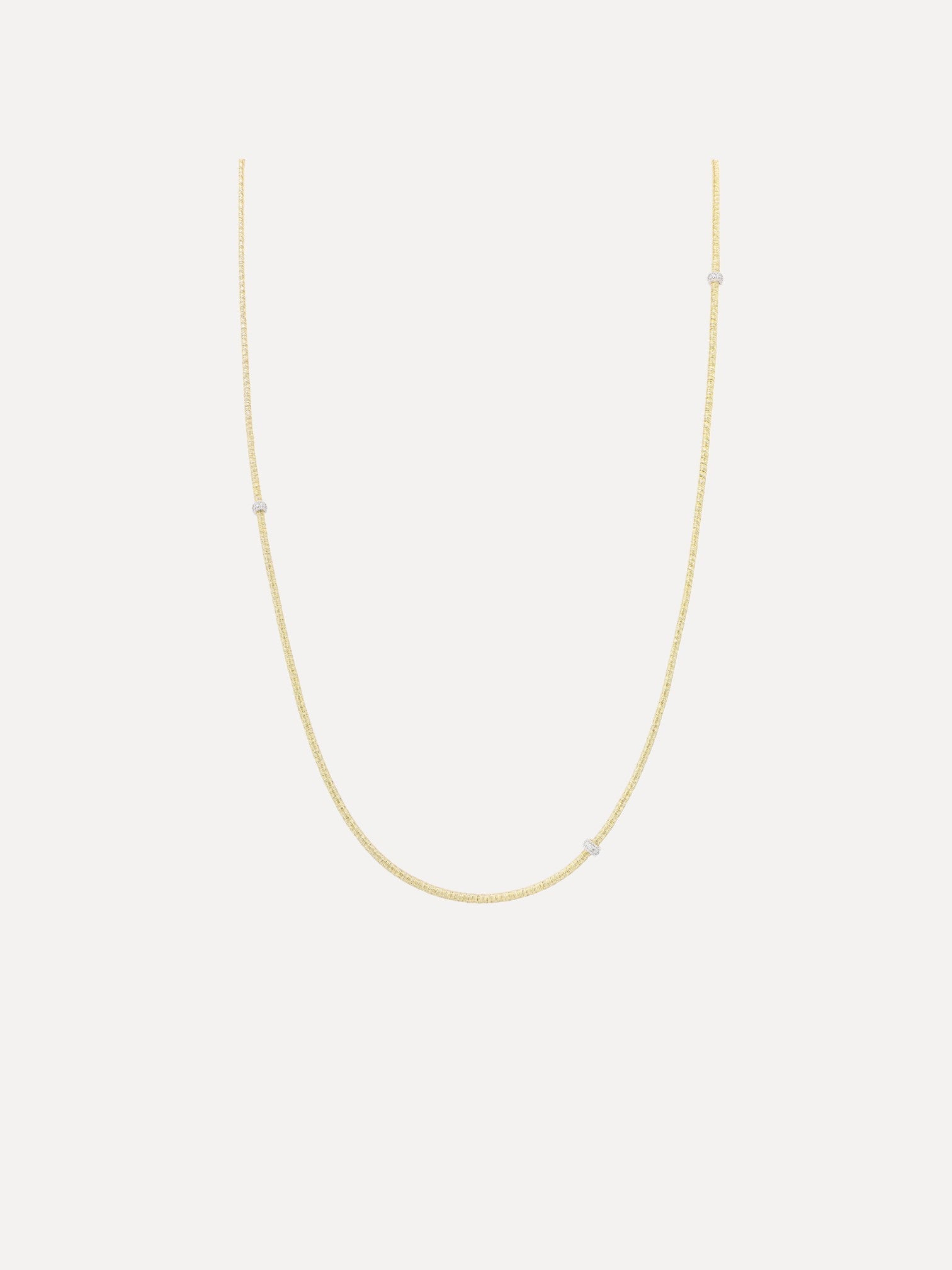 Long Necklace with 4 Diamond Rondelles Long Necklace with 4 Diamond Rondelles Piero Milano Piero Milano  Squash Blossom Vail