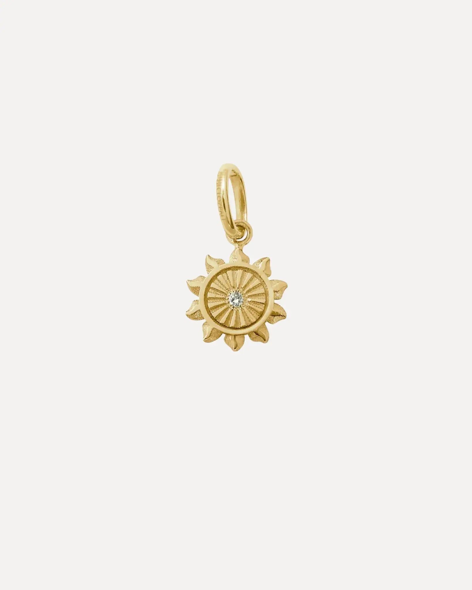 Lucky Sun Diamond Pendant, Yellow Gold Lucky Sun Diamond Pendant, Yellow Gold Gigi Clozeau Gigi Clozeau  Squash Blossom Vail