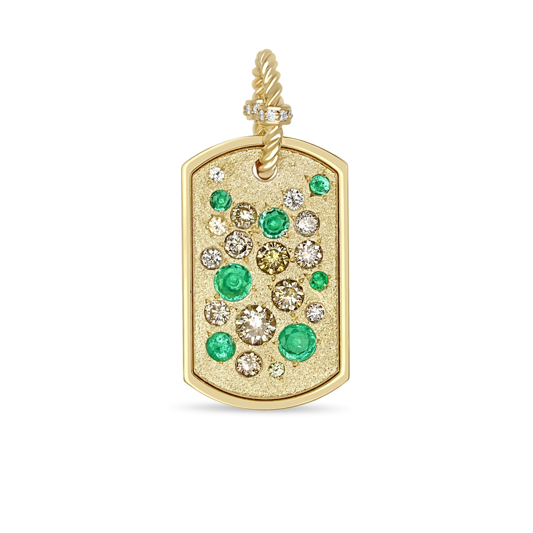 MEDIUM TAG GOLD EMERALDS AND DIAMONDS DIAS BAIL MEDIUM TAG GOLD EMERALDS AND DIAMONDS DIAS BAIL Miles McNeel Miles McNeel  Squash Blossom Vail