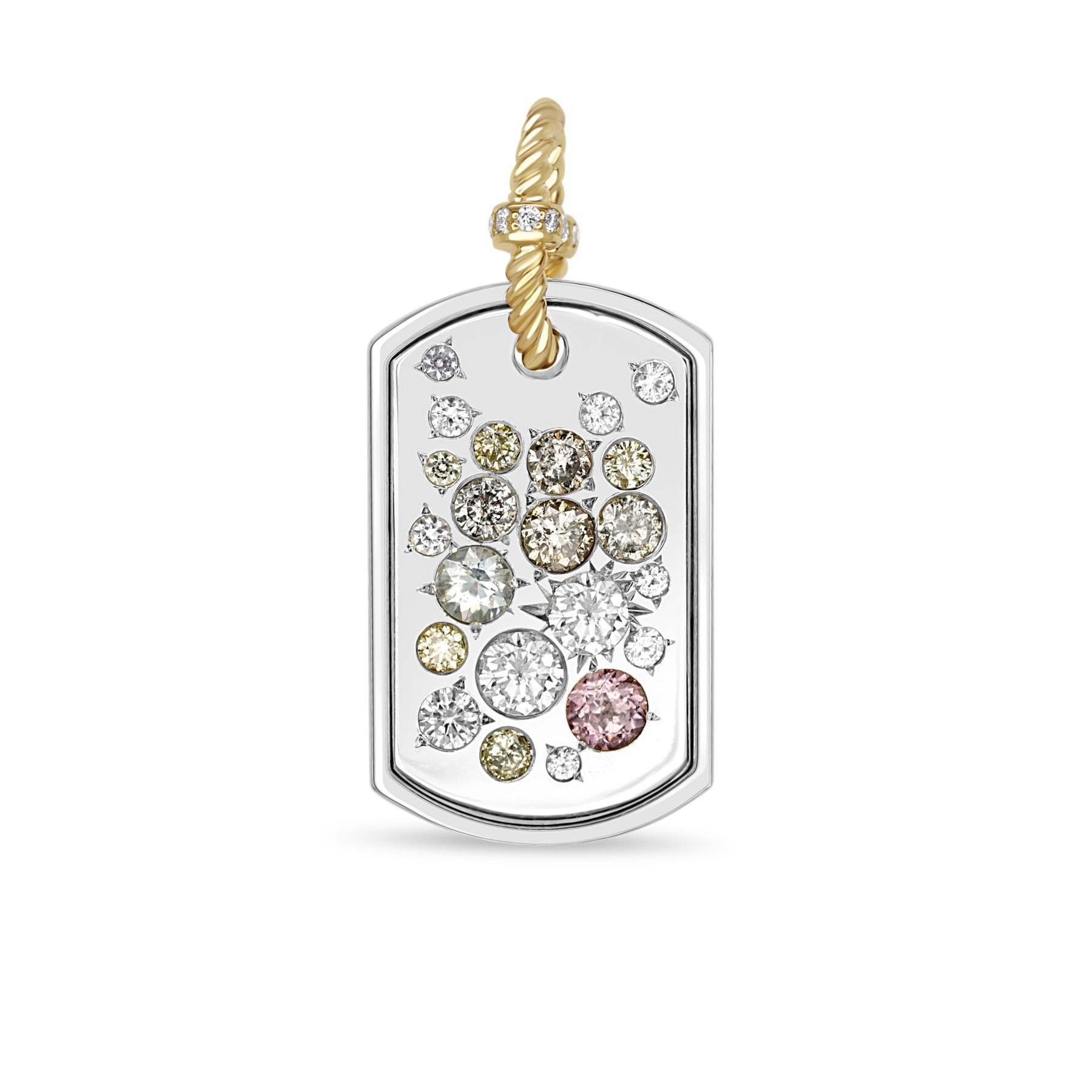 MEDIUM TAG GOLD SAPPHIRES AND DIAMONDS DIAS BAIL MEDIUM TAG GOLD SAPPHIRES AND DIAMONDS DIAS BAIL Miles McNeel Miles McNeel  Squash Blossom Vail