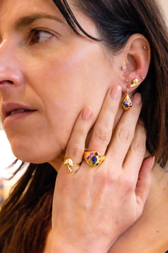 Brent Neale Magic Mushroom Band Ring - Squash Blossom Vail