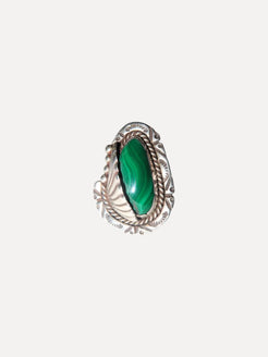 Malachite Stamped Ring Malachite Stamped Ring Native American Collection Native American Collection  Squash Blossom Vail