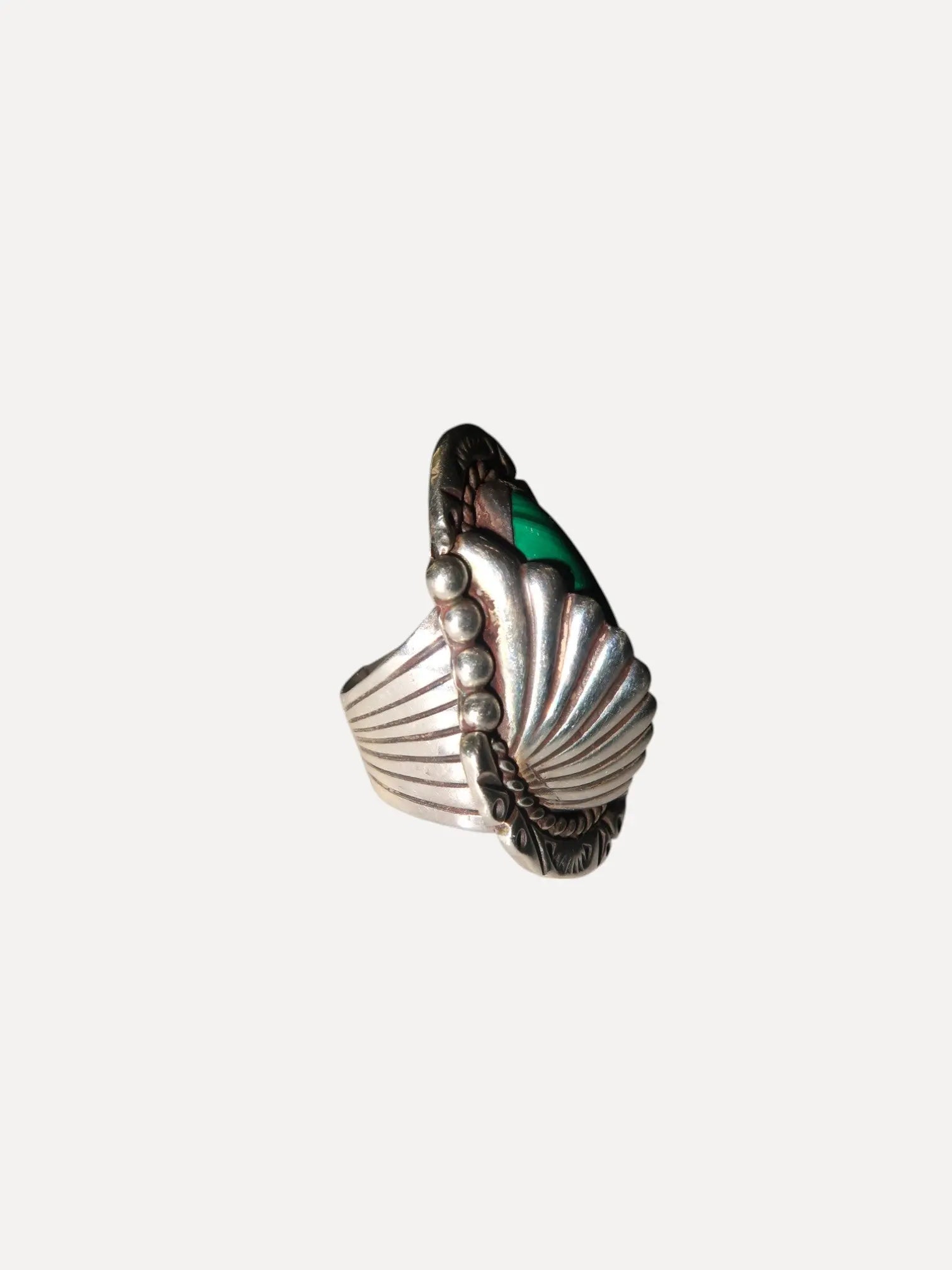 Malachite Stamped Ring Malachite Stamped Ring Native American Collection Native American Collection  Squash Blossom Vail