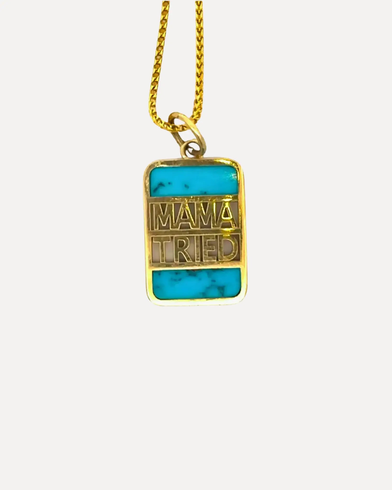 Mama Tried Turquoise Pendant and Chain Mama Tried Turquoise Pendant and Chain Established Jewelry Established Jewelry  Squash Blossom Vail