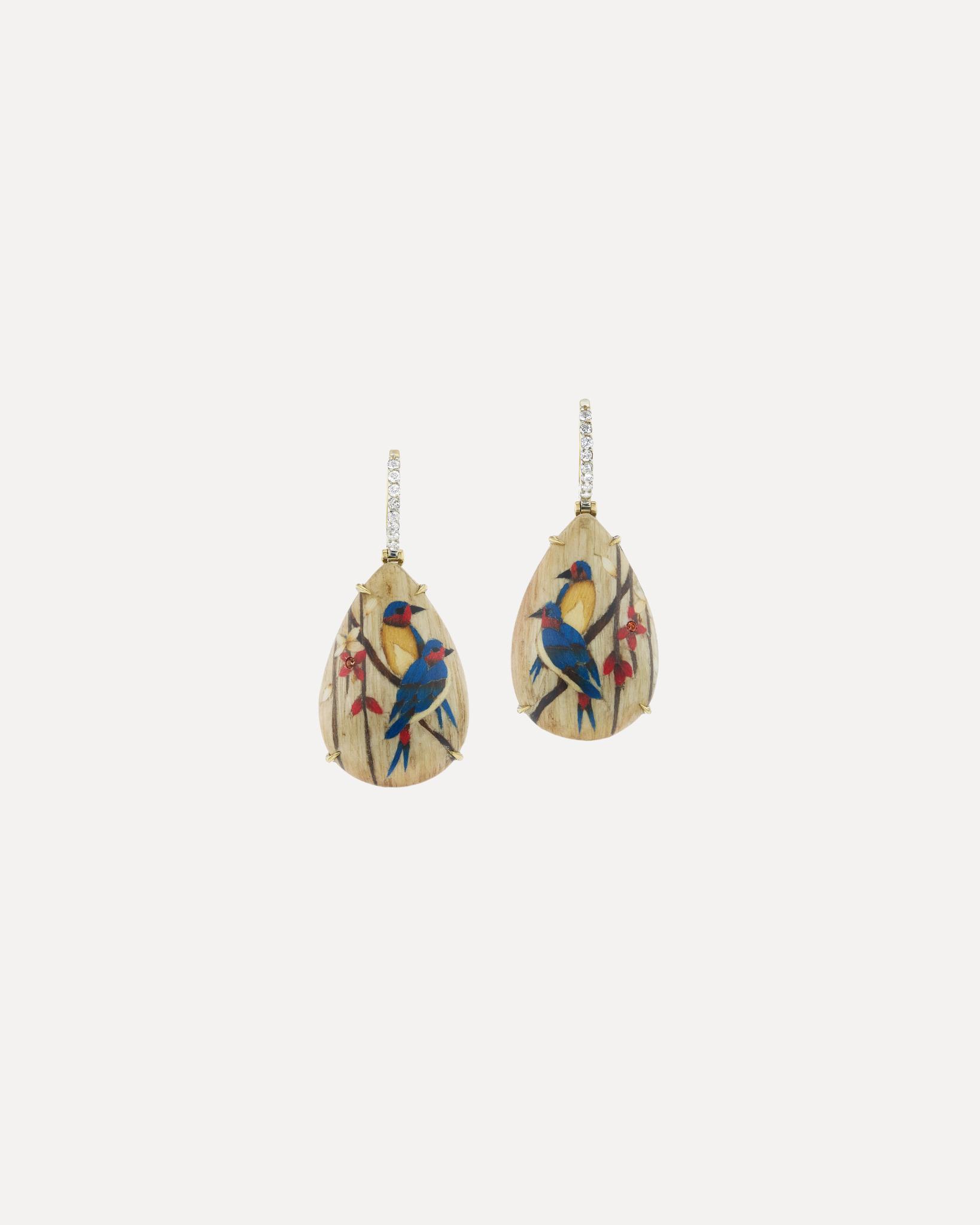 Marquetry Sapphire Earrings