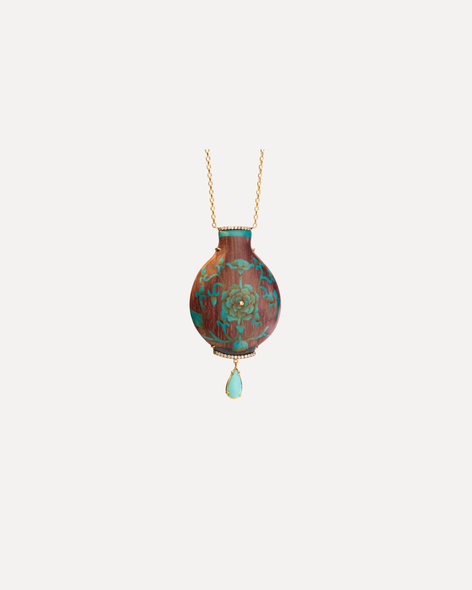 Marquetry Snuff Bottle Necklace