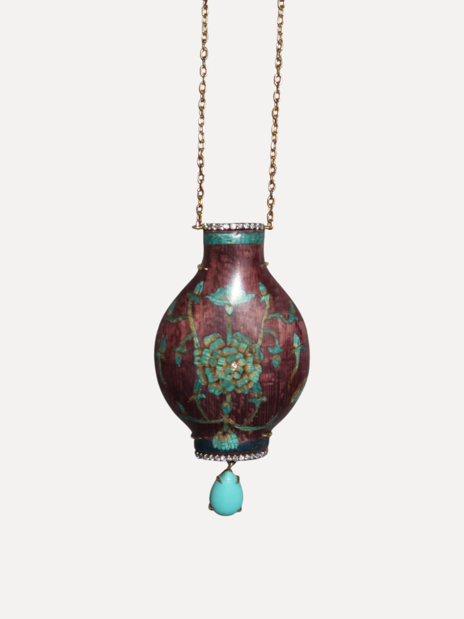 Marquetry Snuff Bottle Necklace Marquetry Snuff Bottle Necklace Silvia Furmanovich Silvia Furmanovich  Squash Blossom Vail