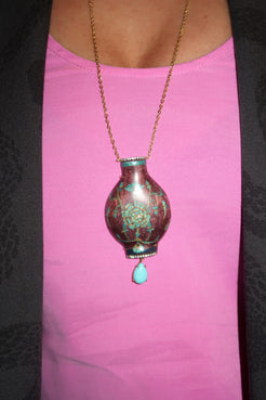 Marquetry Snuff Bottle Necklace Marquetry Snuff Bottle Necklace Silvia Furmanovich Silvia Furmanovich  Squash Blossom Vail