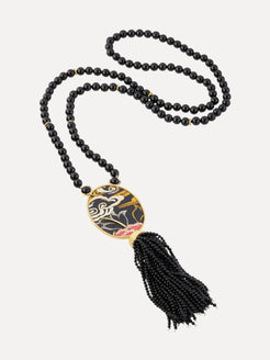 Marquetry necklace with Tibetan rose print Marquetry necklace with Tibetan rose print Silvia Furmanovich Silvia Furmanovich  Squash Blossom Vail