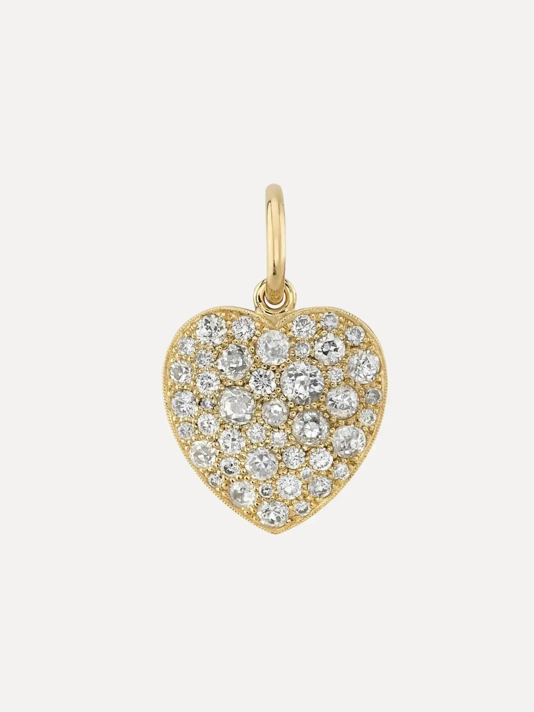 A cobblestone gold & diamond heart pendant by Single Stone