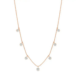 Medium Floating Diamond Necklace - Squash Blossom Vail