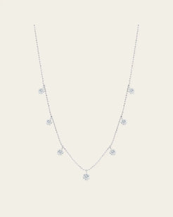 Medium Floating Diamond Necklace Medium Floating Diamond Necklace Graziela Gems Graziela Gems White-Gold Squash Blossom Vail