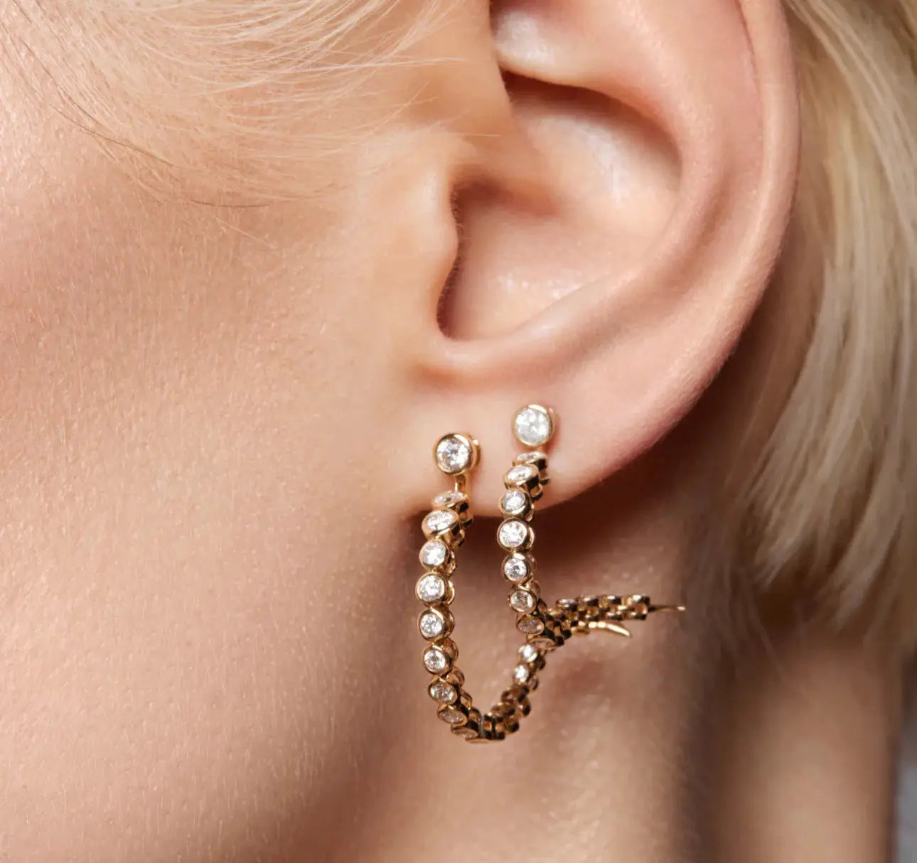 Mini Continuum Huggie Hoop Earrings Mini Continuum Huggie Hoop Earrings Ondyn Ondyn  Squash Blossom Vail