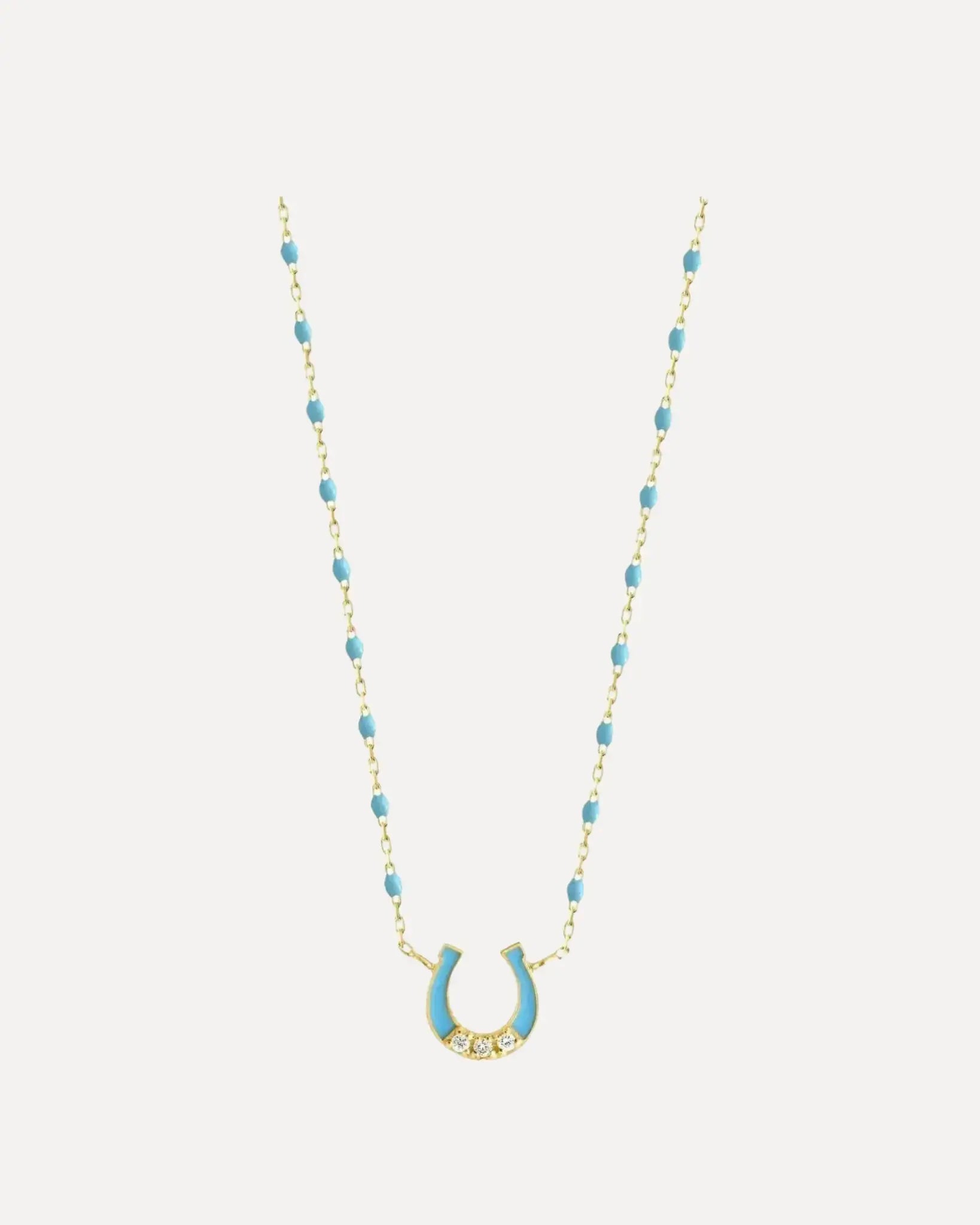 Mini Gigi Horse Shoe 3 Diamonds Necklace Mini Gigi Horse Shoe 3 Diamonds Necklace Gigi Clozeau Gigi Clozeau  Squash Blossom Vail
