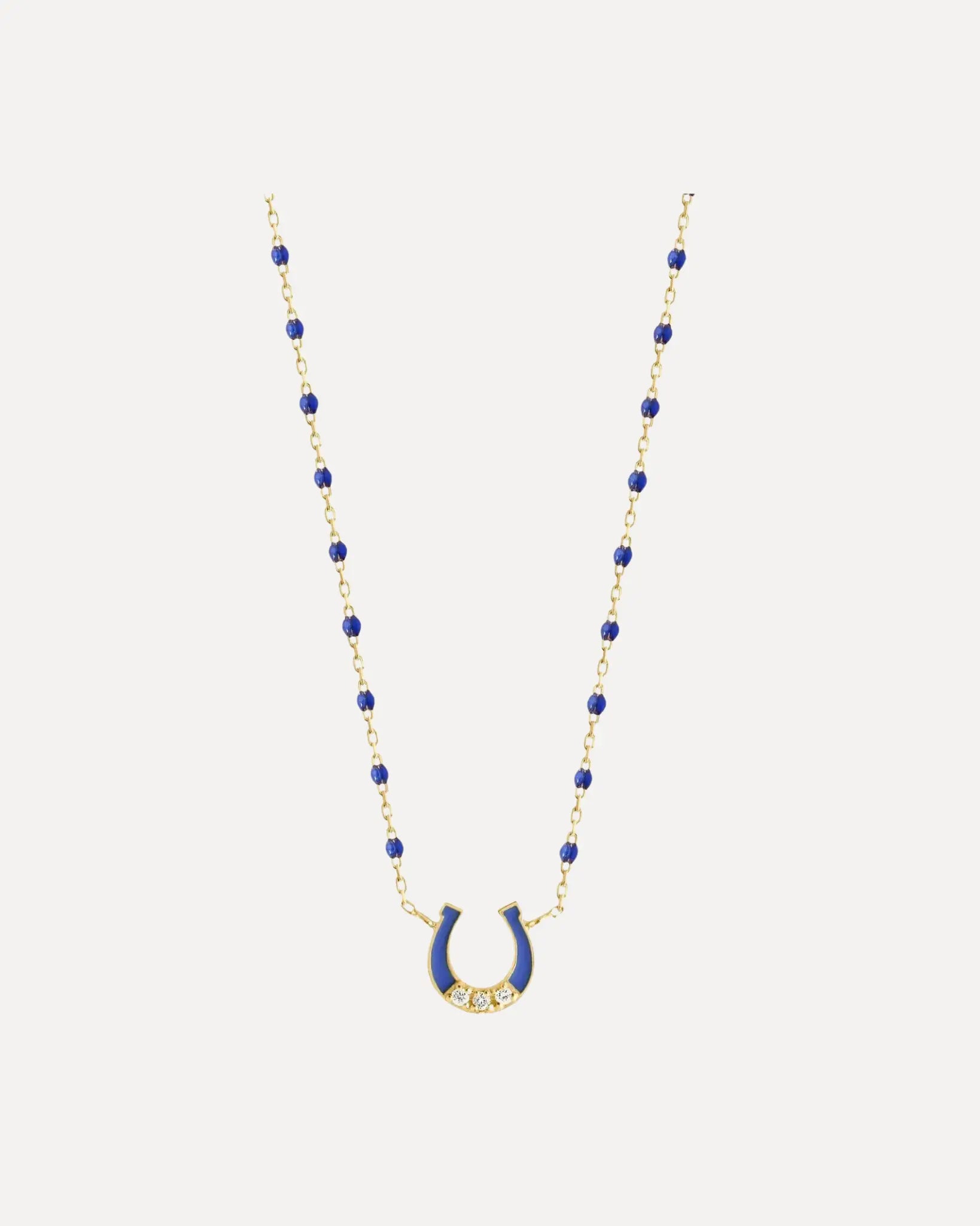 Mini Horseshoe Diamond Lapis necklace Mini Horseshoe Diamond Lapis necklace Gigi Clozeau Gigi Clozeau  Squash Blossom Vail