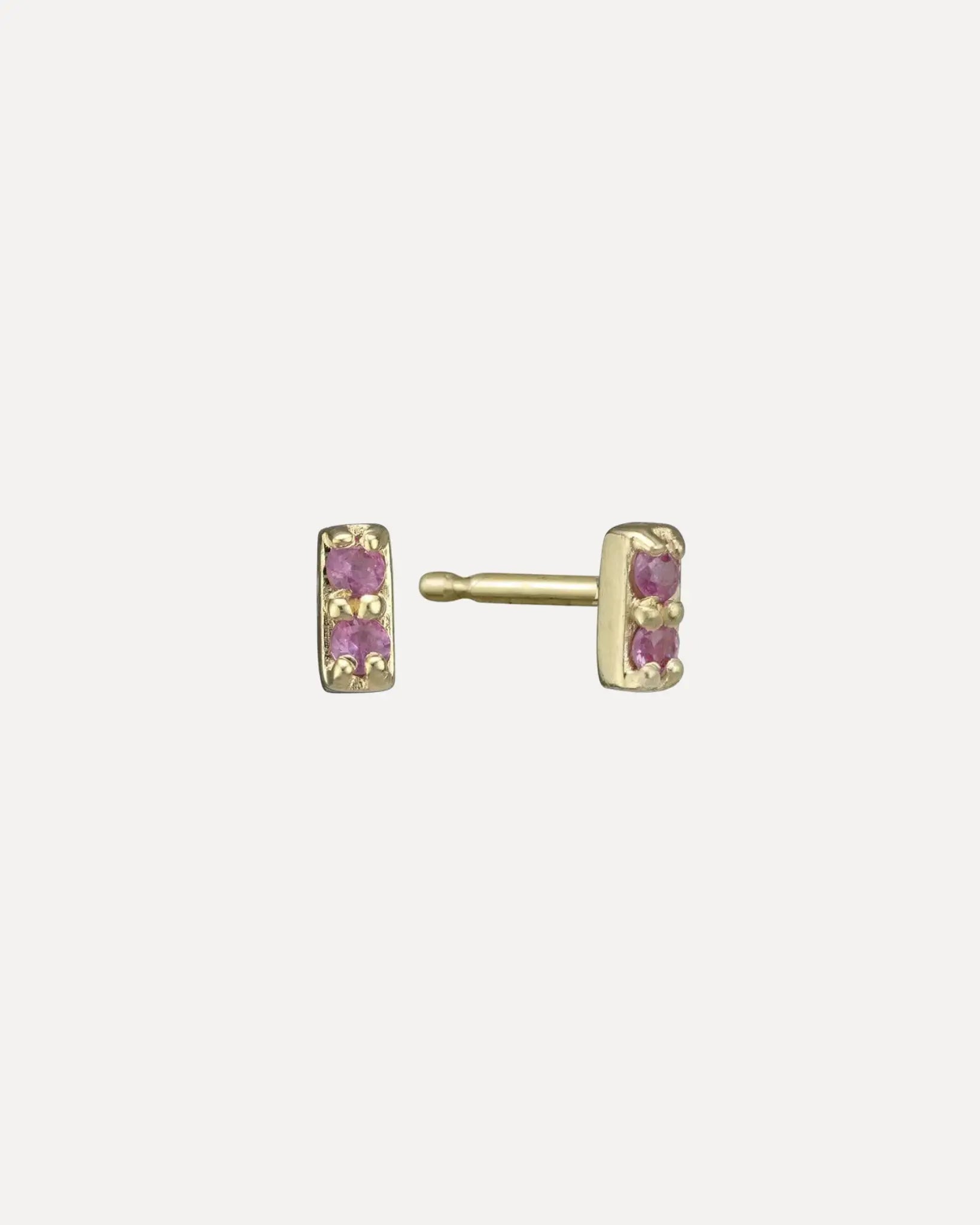 Mini Pink Sapphire Bar Stud Mini Pink Sapphire Bar Stud Squash Blossom Collection Squash Blossom Collection  Squash Blossom Vail