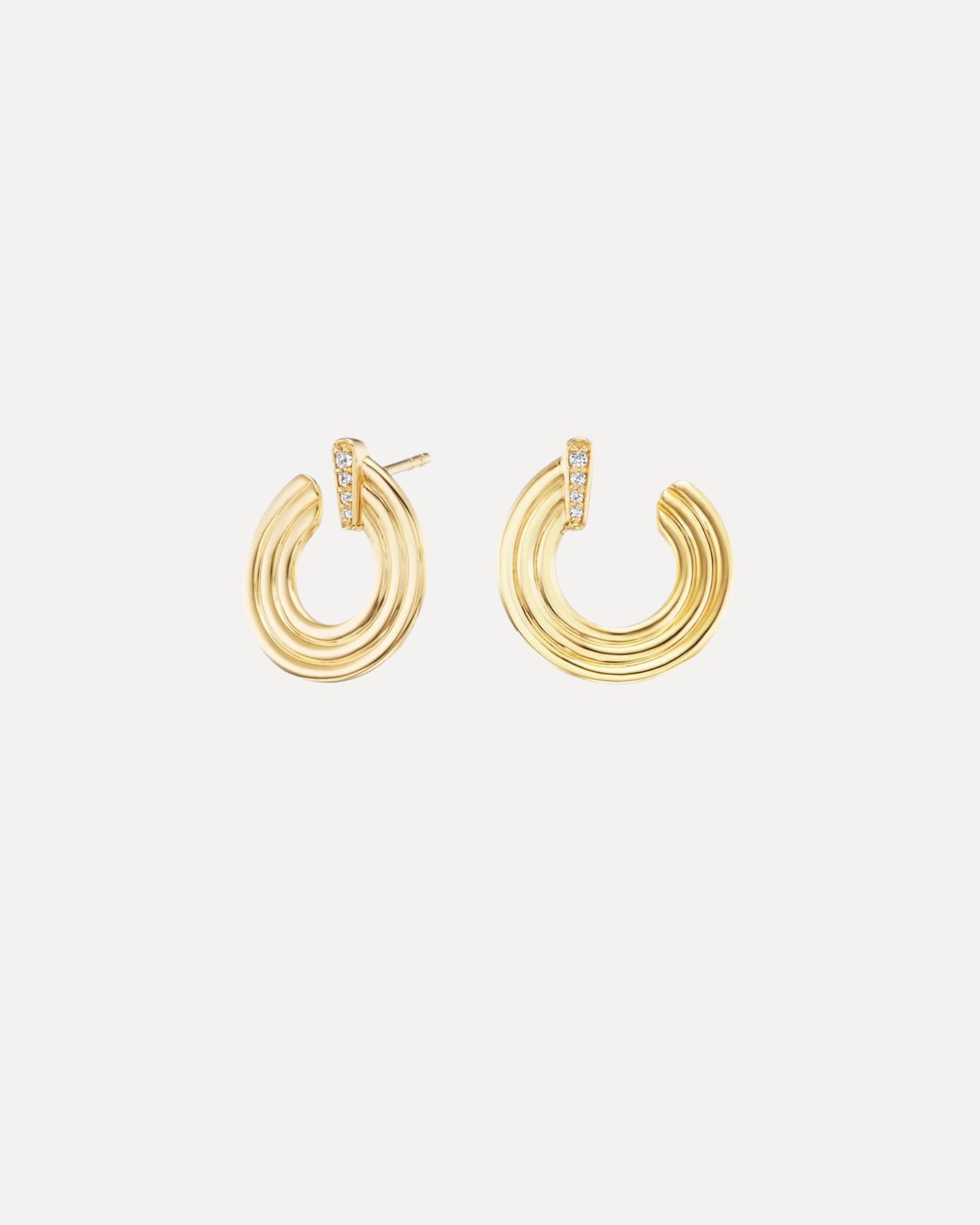 Mini Record Crescent Earrings