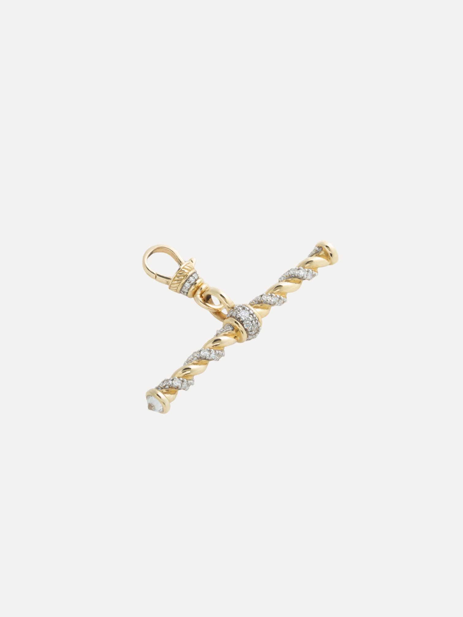 Modern Finish Twisted Rope T-Bar Clip Pendant