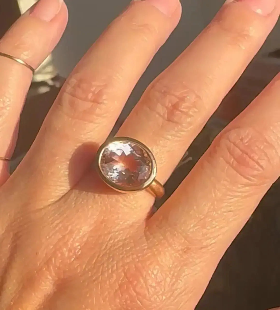 One-of-a-Kind Bezel Set Morganite Ring One-of-a-Kind Bezel Set Morganite Ring Irene Neuwirth Irene Neuwirth  Squash Blossom Vail