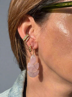 Morganite Lotus Earrings Morganite Lotus Earrings TenThousandThings TenThousandThings  Squash Blossom Vail