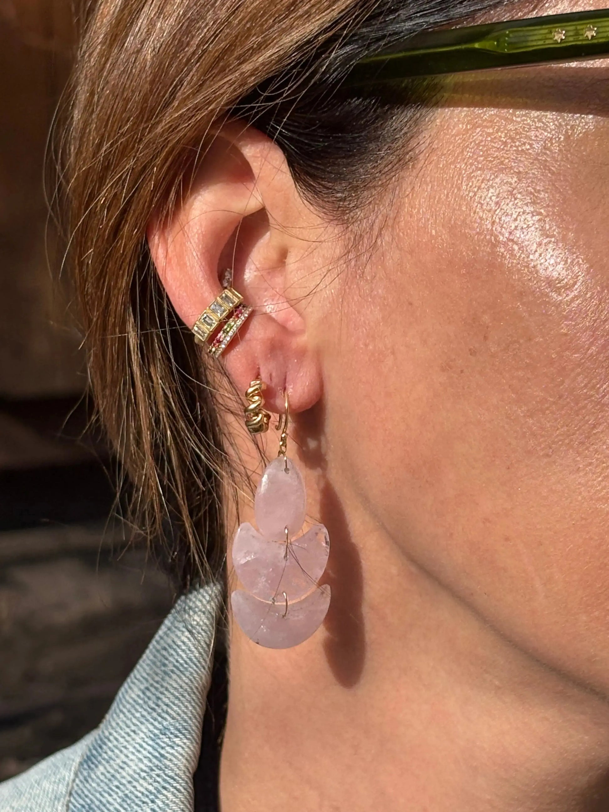Morganite Lotus Earrings Morganite Lotus Earrings TenThousandThings TenThousandThings  Squash Blossom Vail