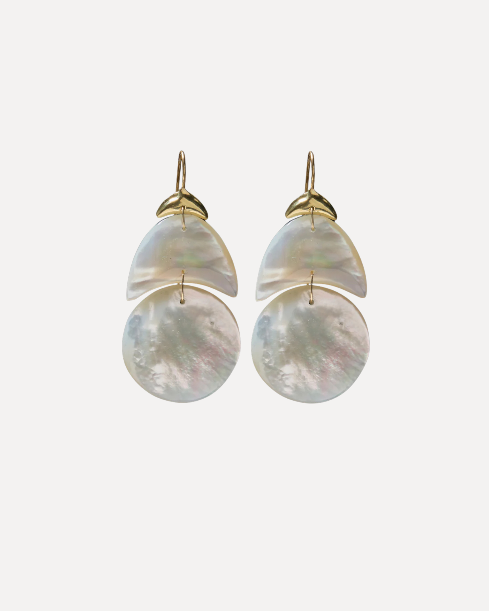 Mother of Pearl Tiny Arp Earrings