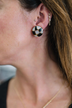 Mother of Pearl and Onyx Studs Mother of Pearl and Onyx Studs Vintage at the Squash Blossom Vintage at the Squash Blossom  Squash Blossom Vail