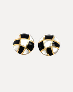Mother of Pearl and Onyx Studs Mother of Pearl and Onyx Studs Vintage at the Squash Blossom Vintage at the Squash Blossom  Squash Blossom Vail