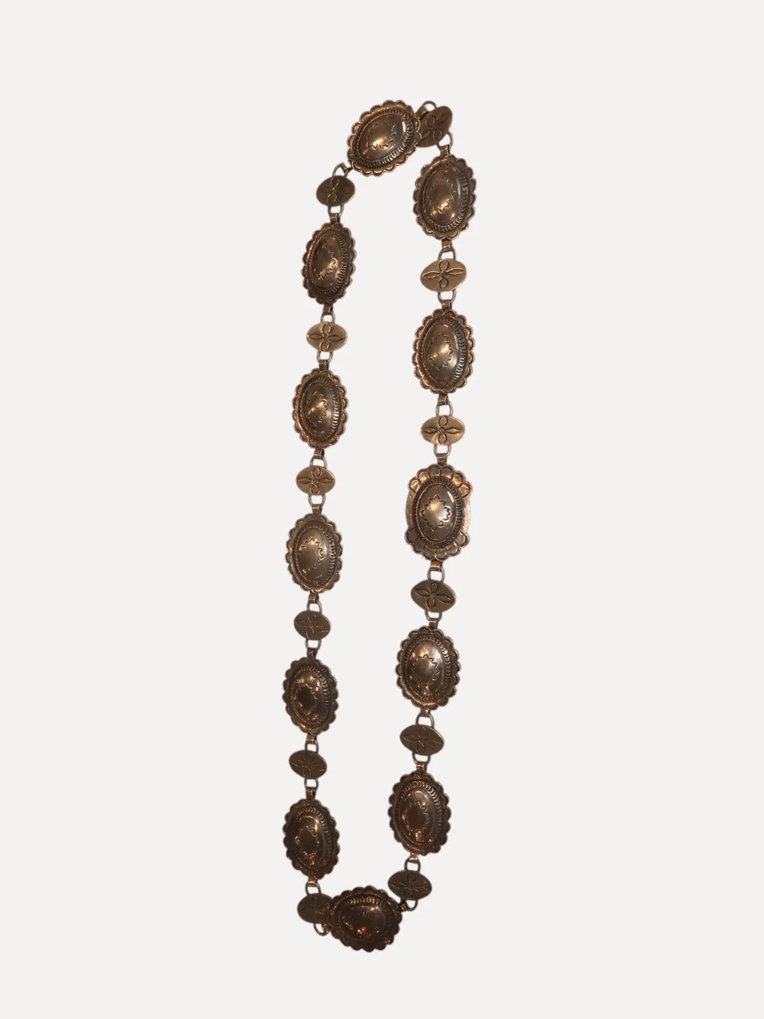 Multi-shape all Silver belt Multi-shape all Silver belt Native American Collection Native American Collection  Squash Blossom Vail