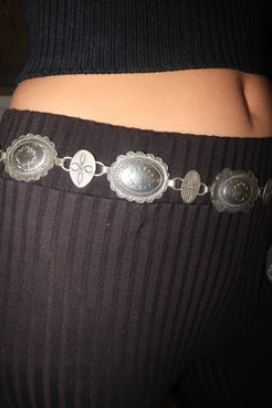 Multi-shape all Silver belt Multi-shape all Silver belt Native American Collection Native American Collection  Squash Blossom Vail