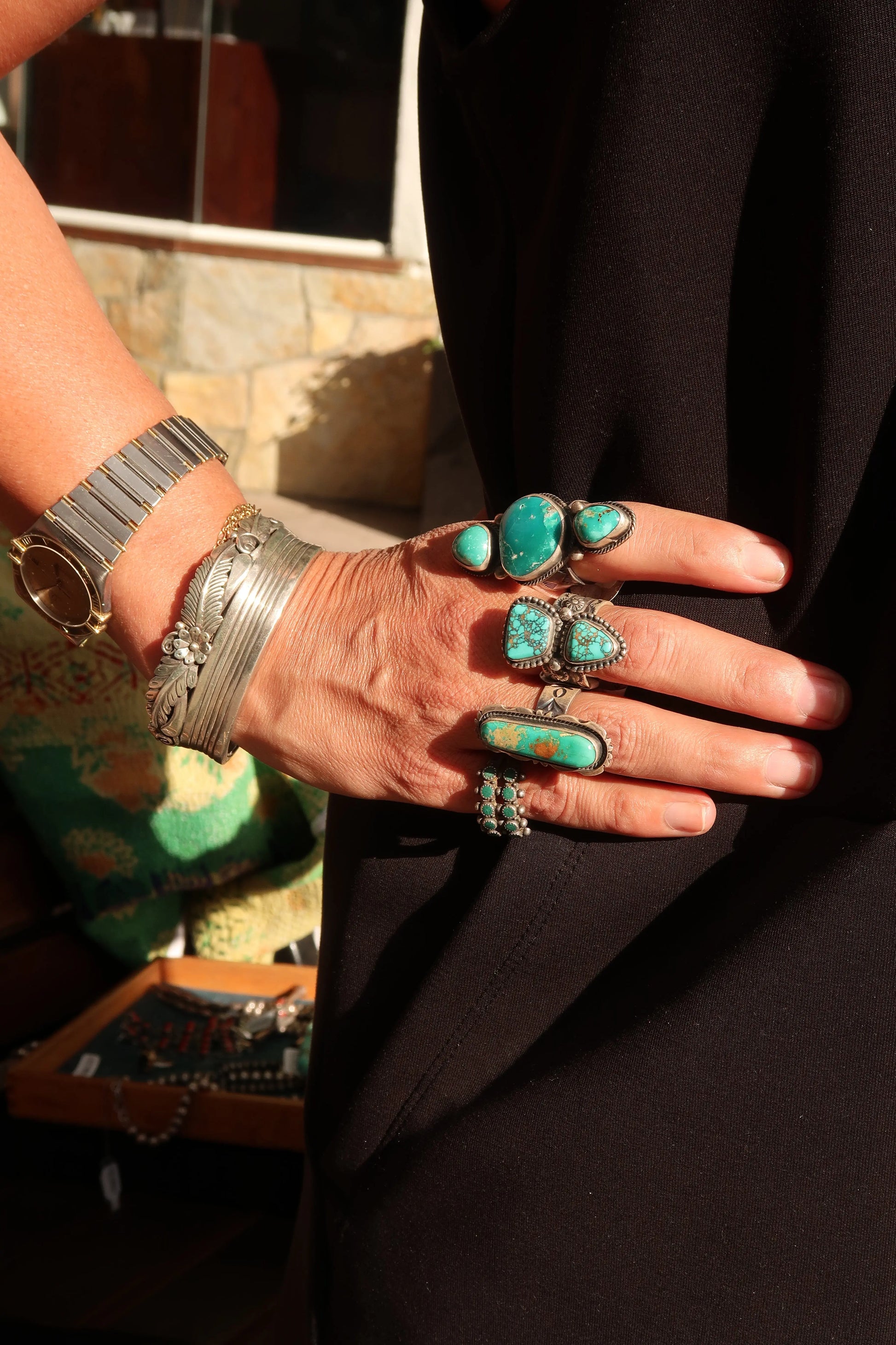 Native American Sterling Silver Cuff Native American Sterling Silver Cuff Native American Collection Native American Collection  Squash Blossom Vail