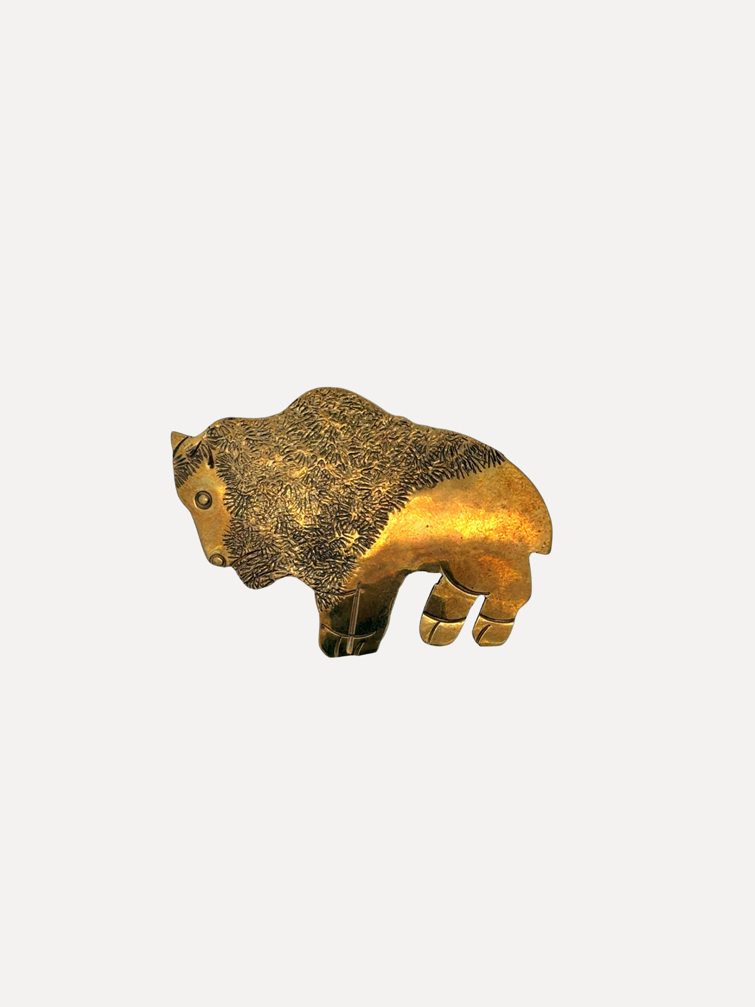 Navajo Sterling Buffalo Pin Brooch