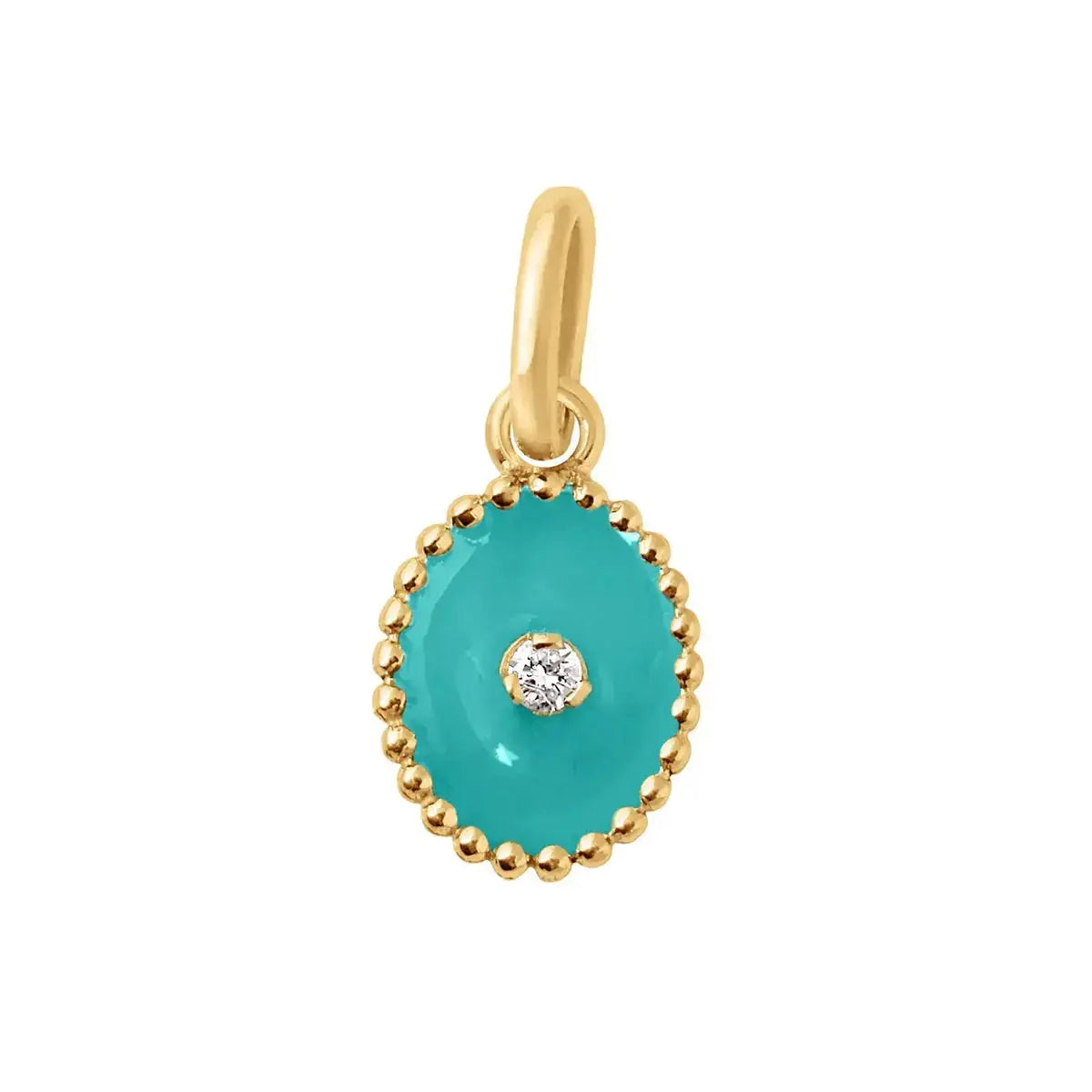 North Star Turquoise Green resin pendant - Squash Blossom Vail