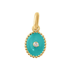 North Star Turquoise Green resin pendant - Squash Blossom Vail