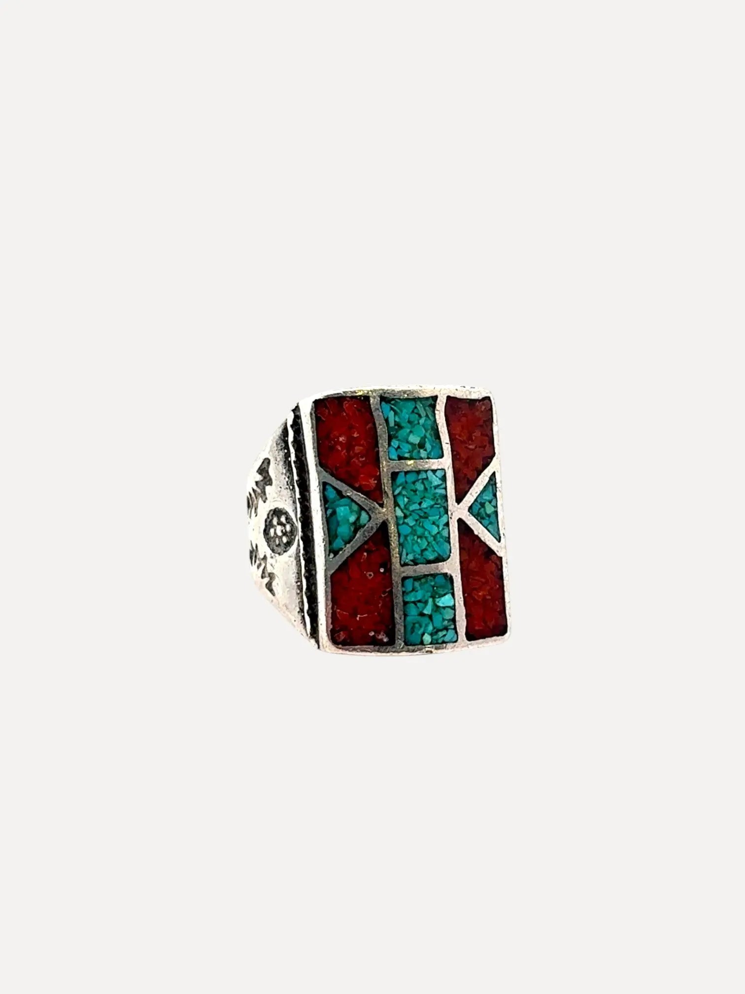 Old Chip Inlay Ring Old Chip Inlay Ring Native American Collection Native American Collection  Squash Blossom Vail