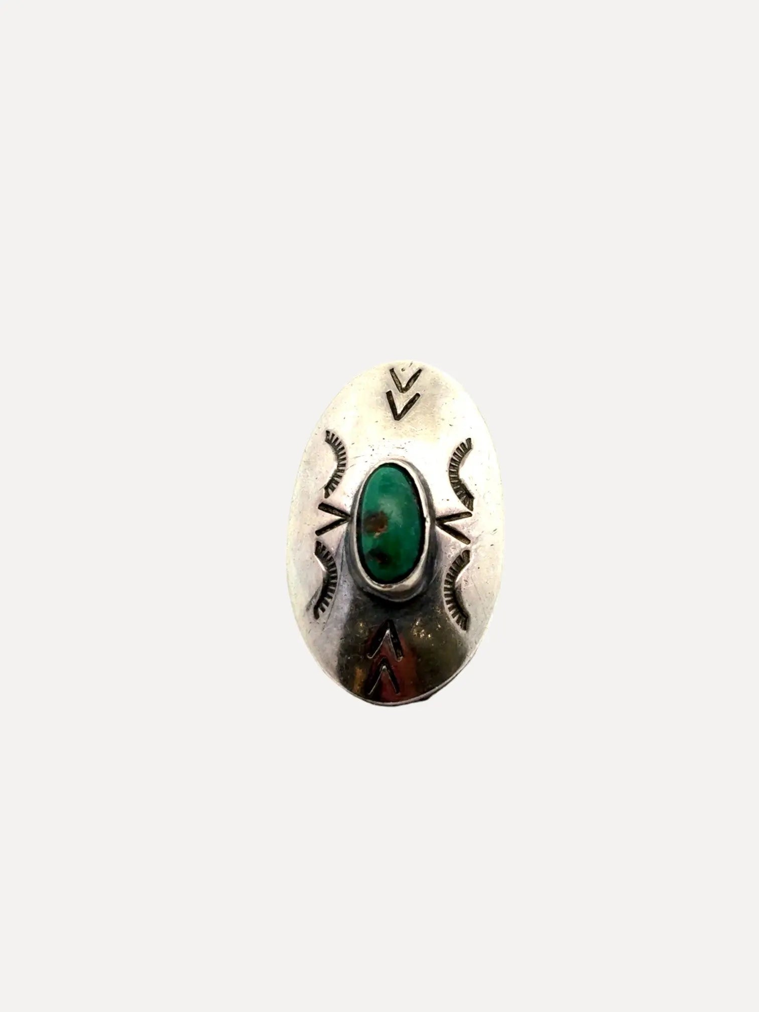 Old Green Turquoise Navajo Ring Old Green Turquoise Navajo Ring Native American Collection Native American Collection  Squash Blossom Vail