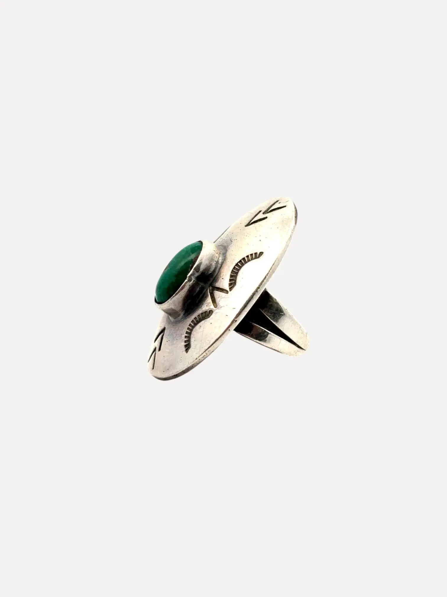Old Green Turquoise Navajo Ring Old Green Turquoise Navajo Ring Native American Collection Native American Collection  Squash Blossom Vail