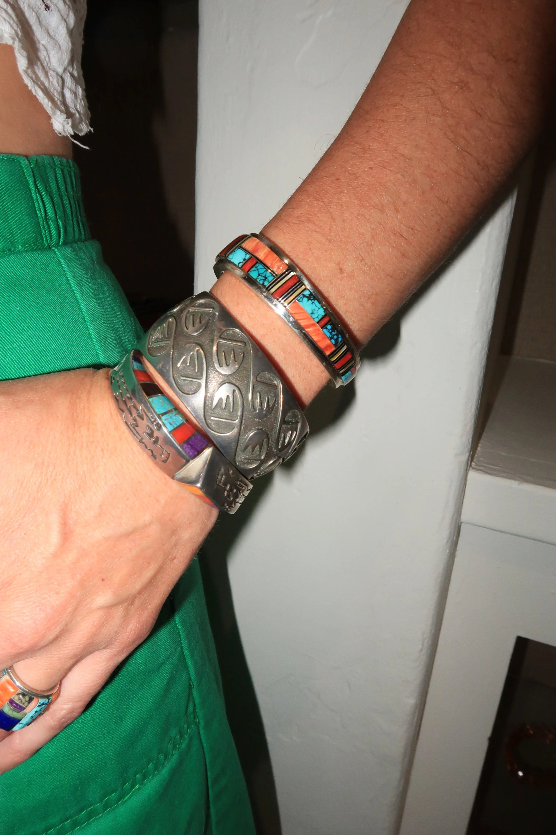 Old Hopi Cuff with domed top Old Hopi Cuff with domed top Native American Collection Native American Collection  Squash Blossom Vail