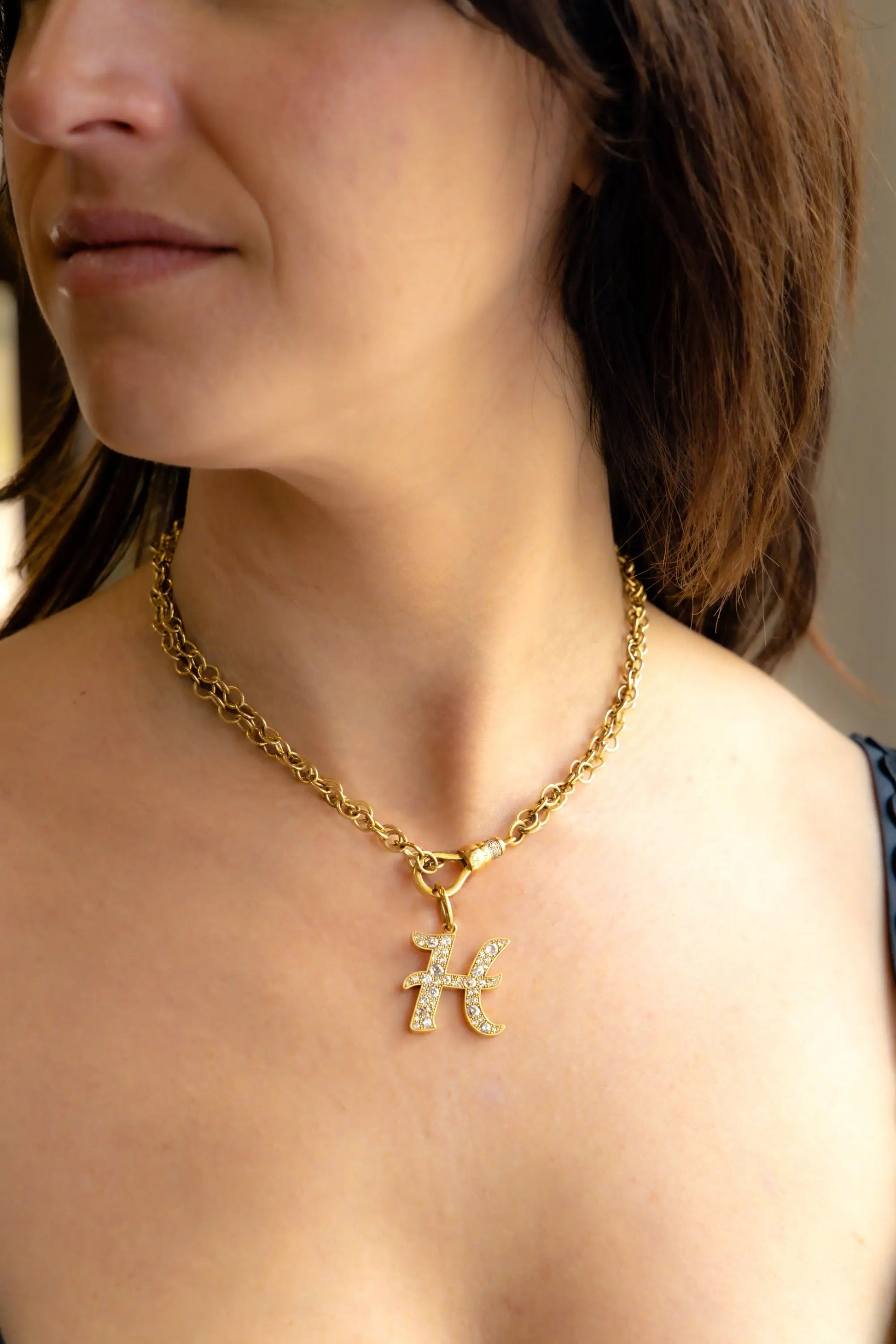 Initial Pendant - Squash Blossom Vail