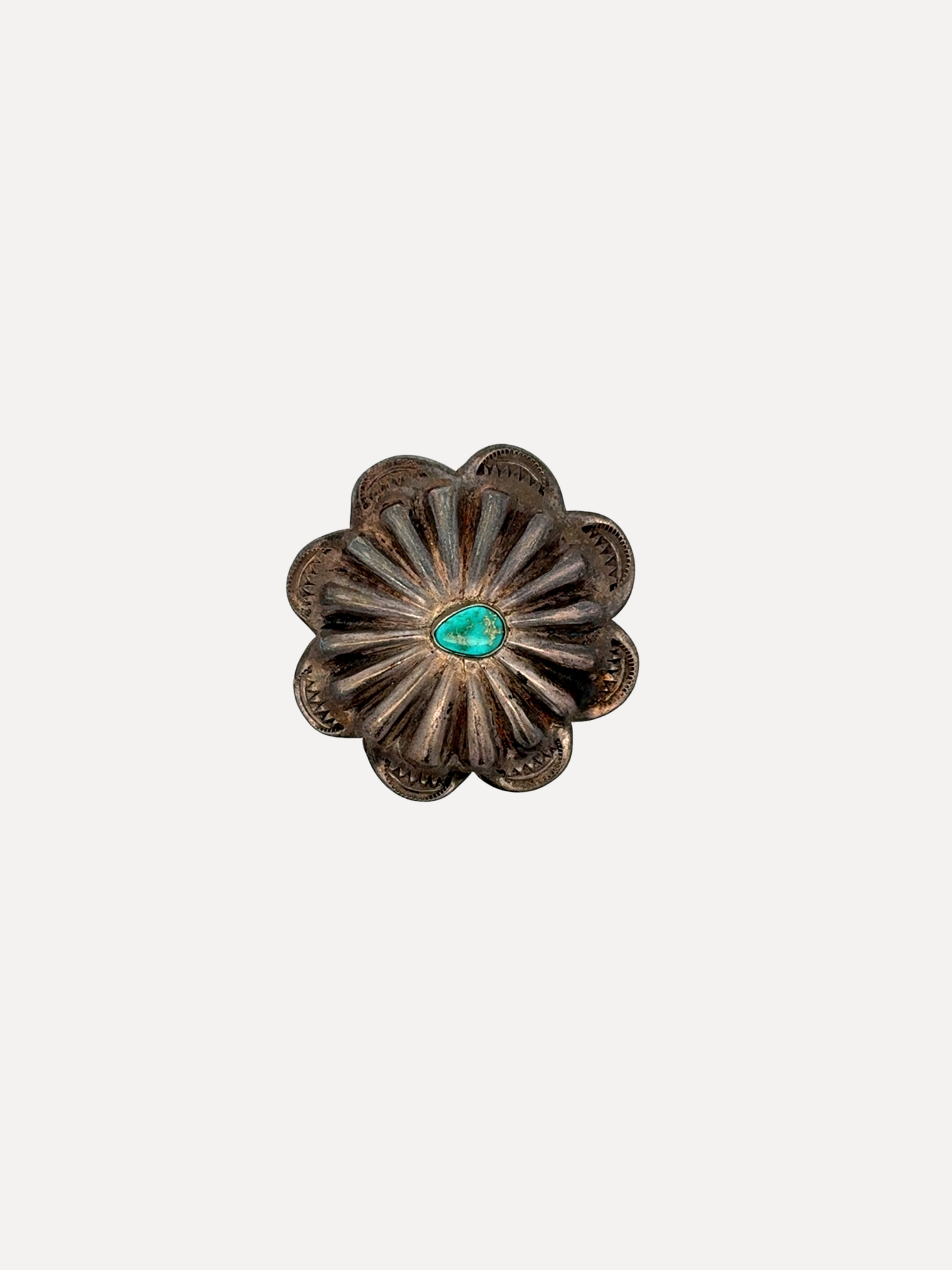 Old Repousse Flower-shaped Brooch