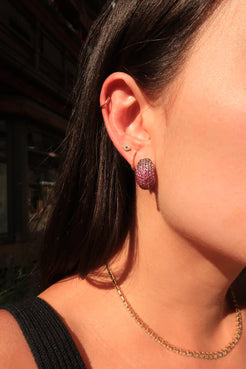 "Ombre" Pave Ombre Dome Huggie Earring "Ombre" Pave Ombre Dome Huggie Earring Ruchi New York Ruchi New York  Squash Blossom Vail