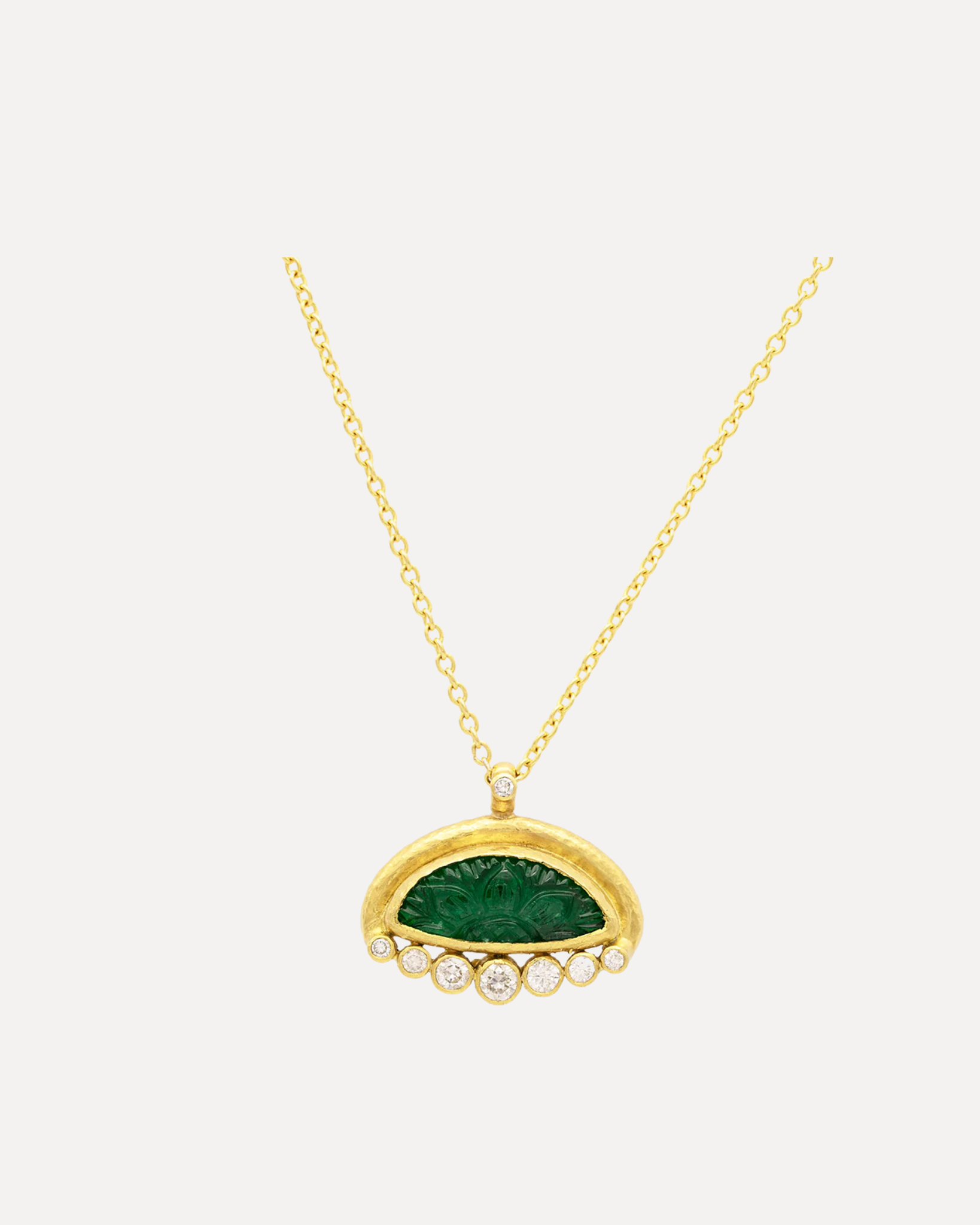 One of a Kind Emerald Amorphous Pendant Necklace