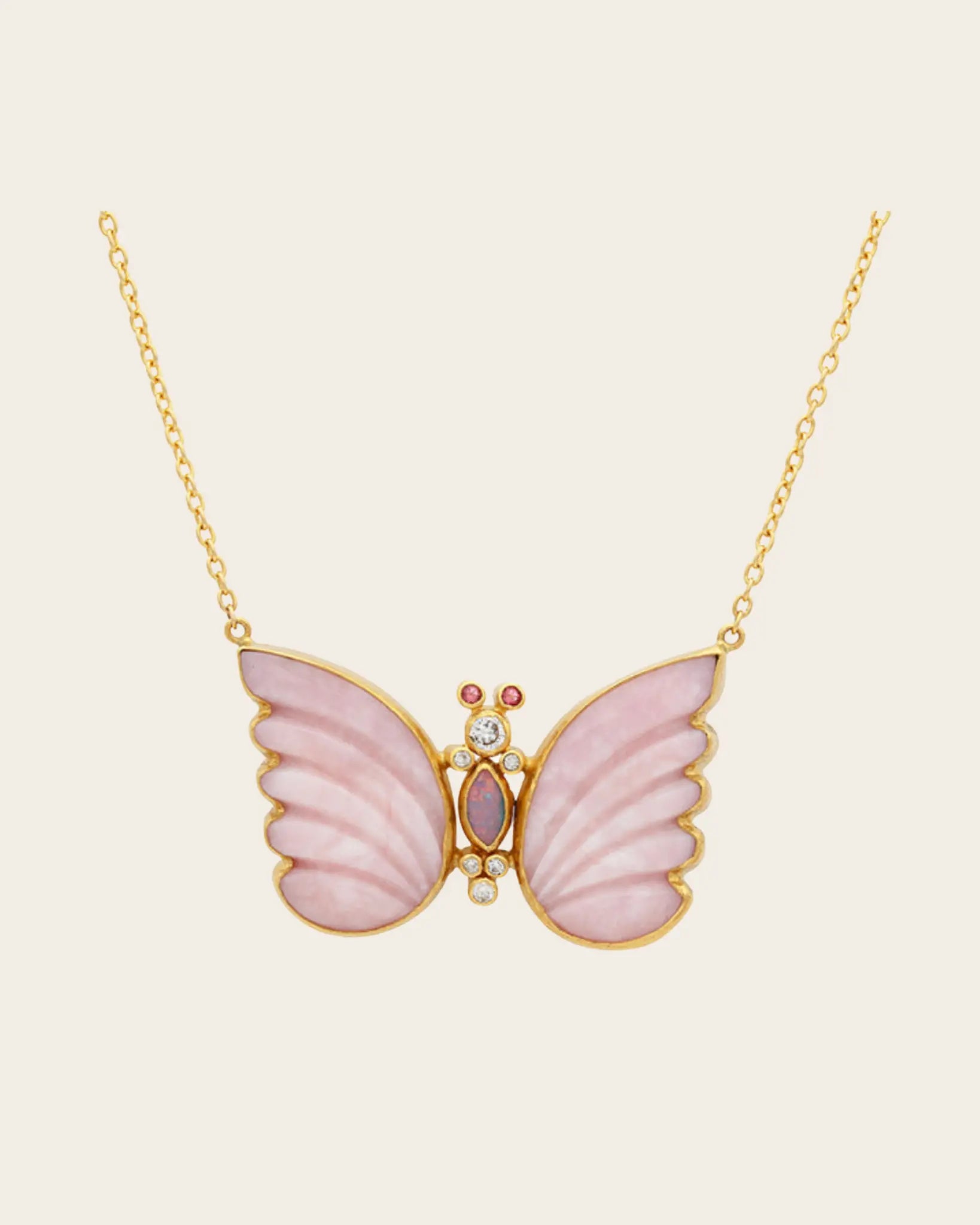 One of a Kind Pink Opal Butterfly One of a Kind Pink Opal Butterfly Gurhan Gurhan  Squash Blossom Vail