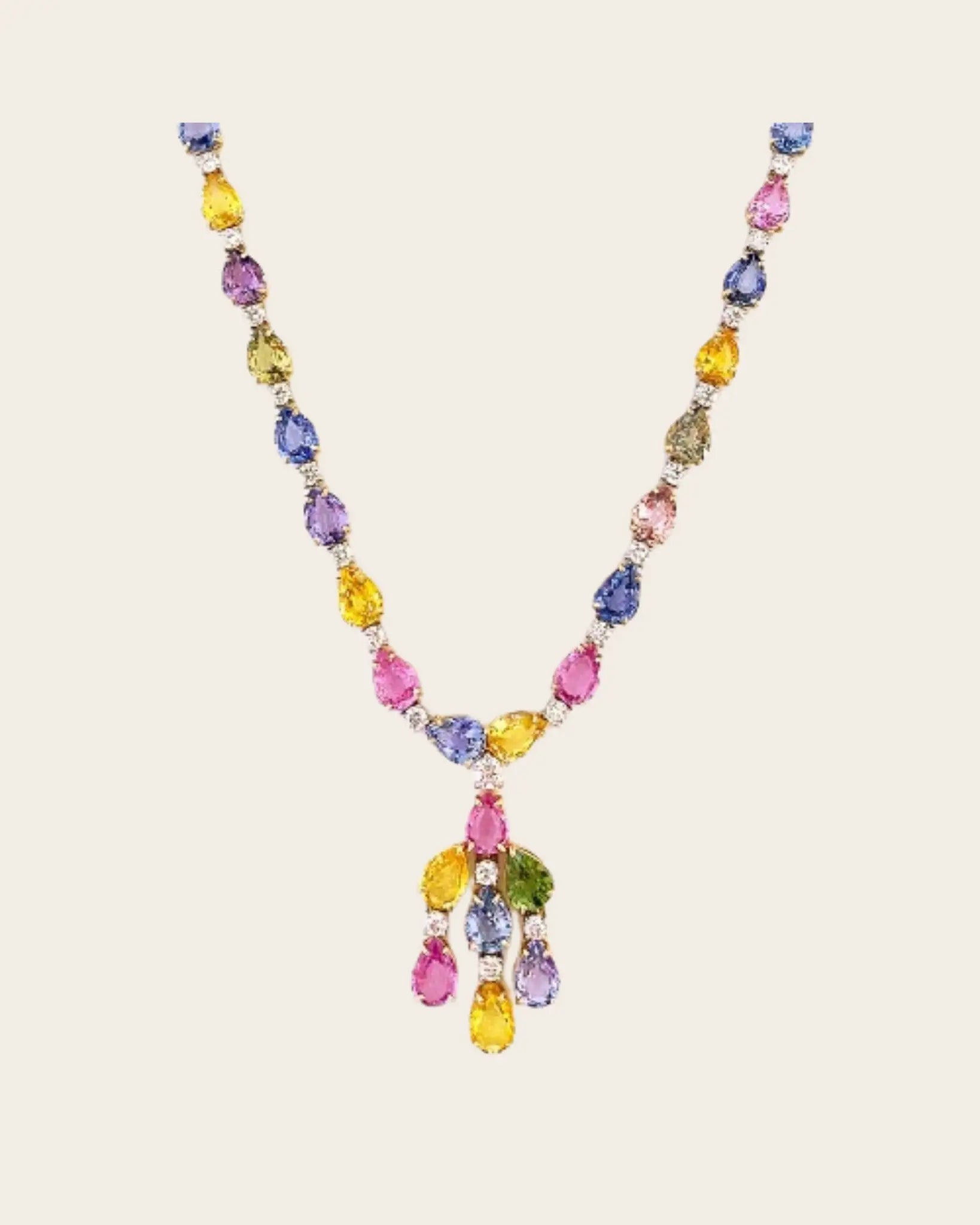 A Bayco multicolor sapphire and diamond necklace