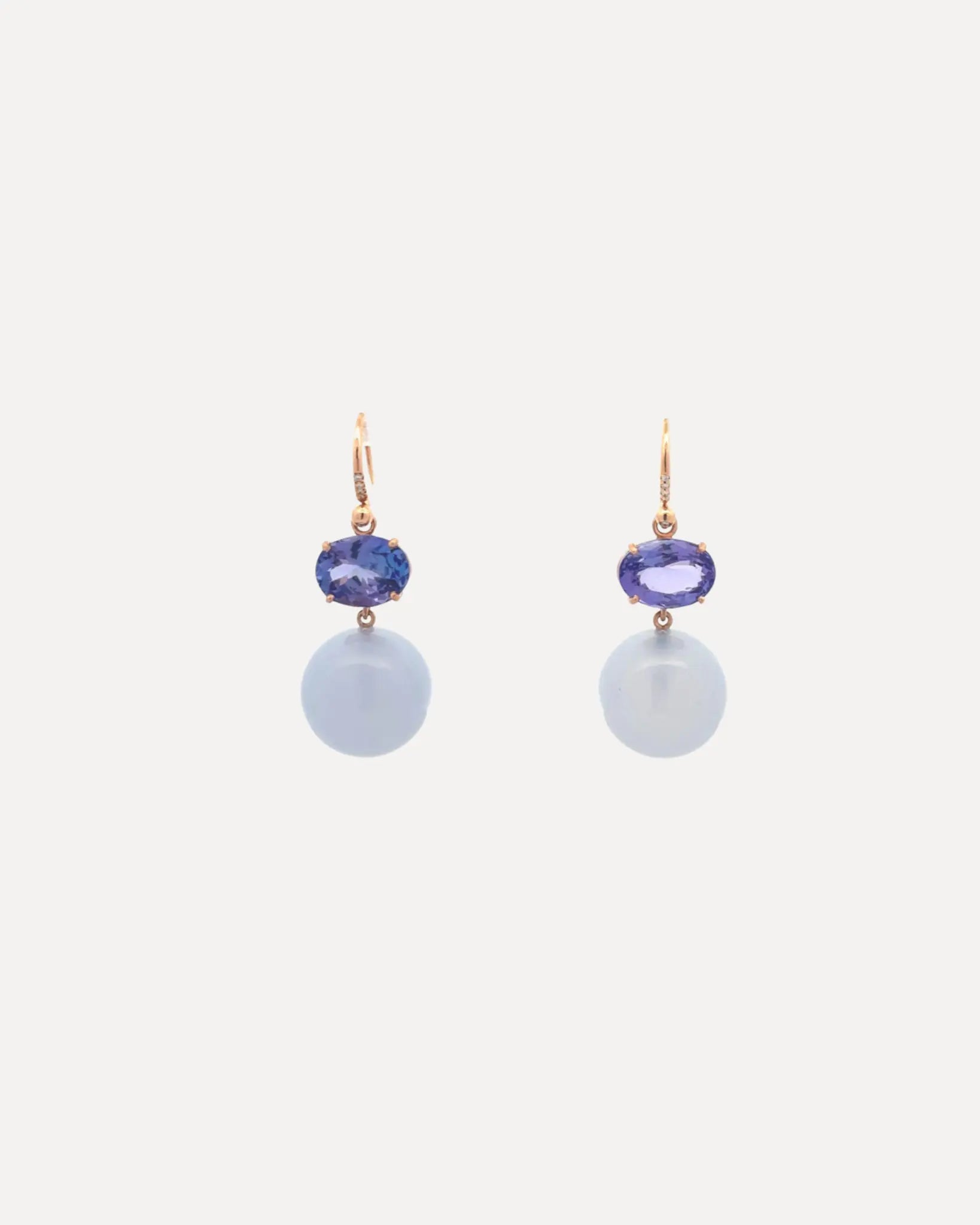 One of a Kind Tanzanite and Chalcedony Earrings One of a Kind Tanzanite and Chalcedony Earrings Irene Neuwirth Irene Neuwirth Default-Title Squash Blossom Vail