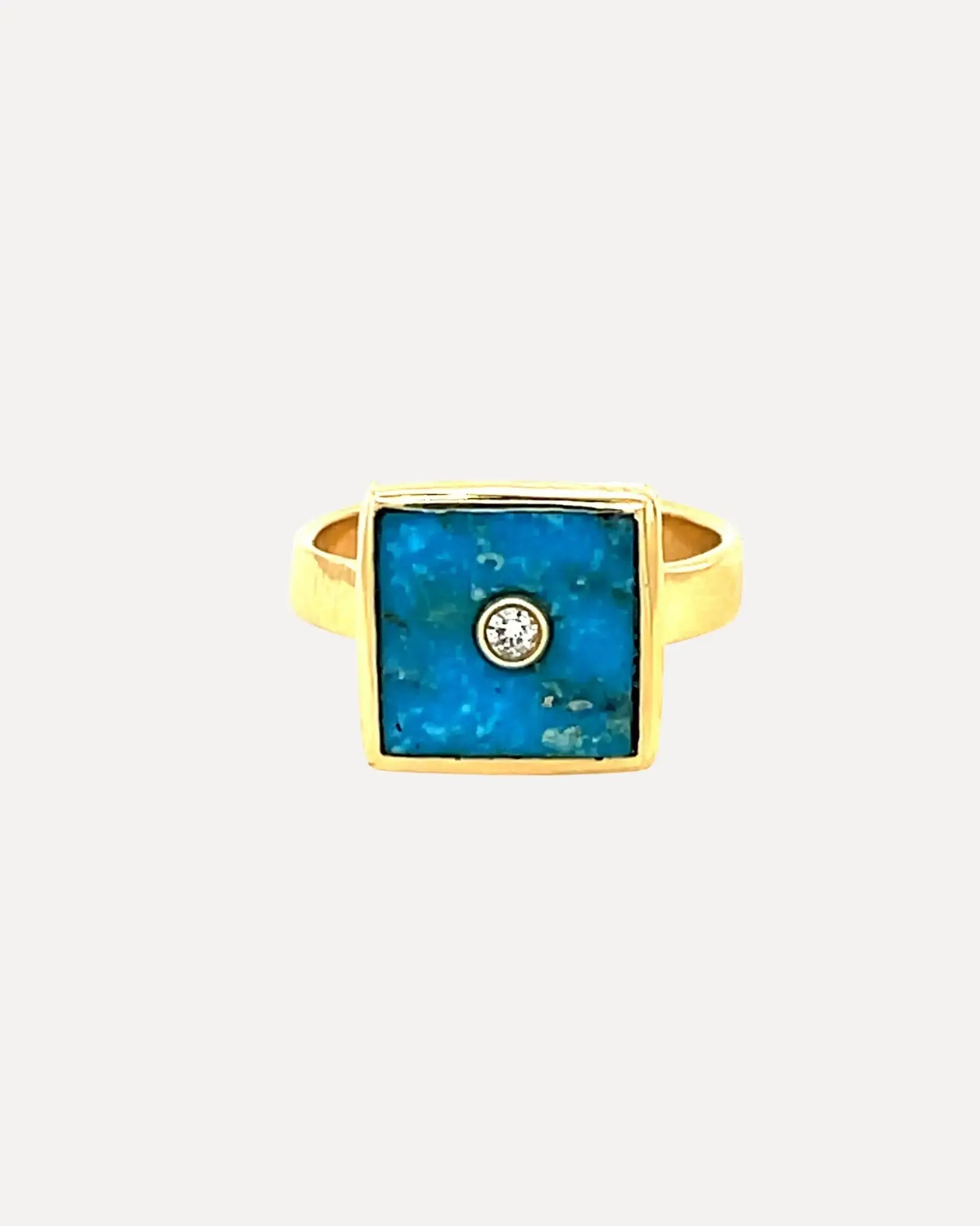 One of a kind Turquoise and Diamond Ring One of a kind Turquoise and Diamond Ring Stevie's Jewel Box Stevie's Jewel Box  Squash Blossom Vail