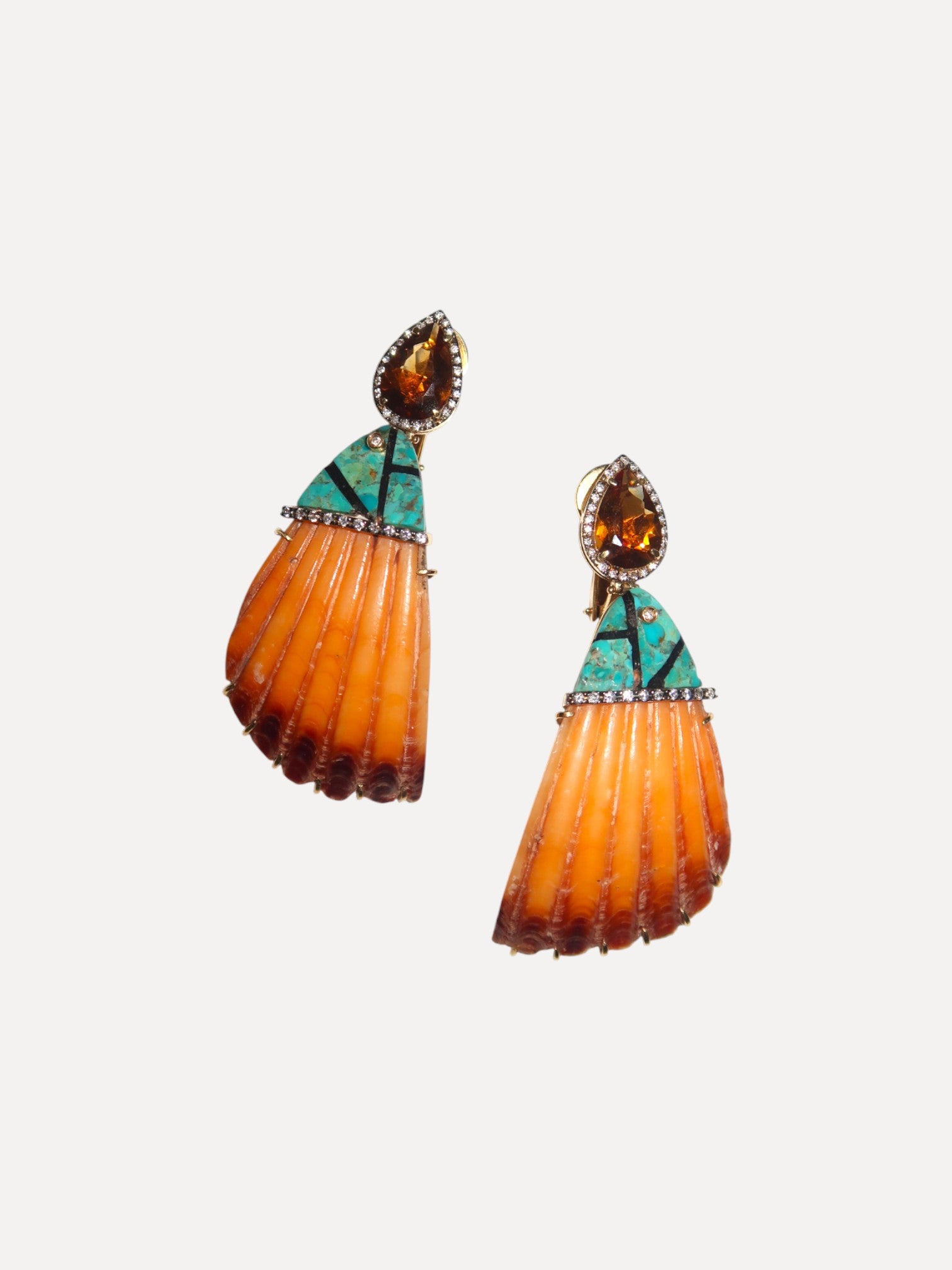 One-of-a-kind Shell Earrings One-of-a-kind Shell Earrings Silvia Furmanovich Silvia Furmanovich  Squash Blossom Vail