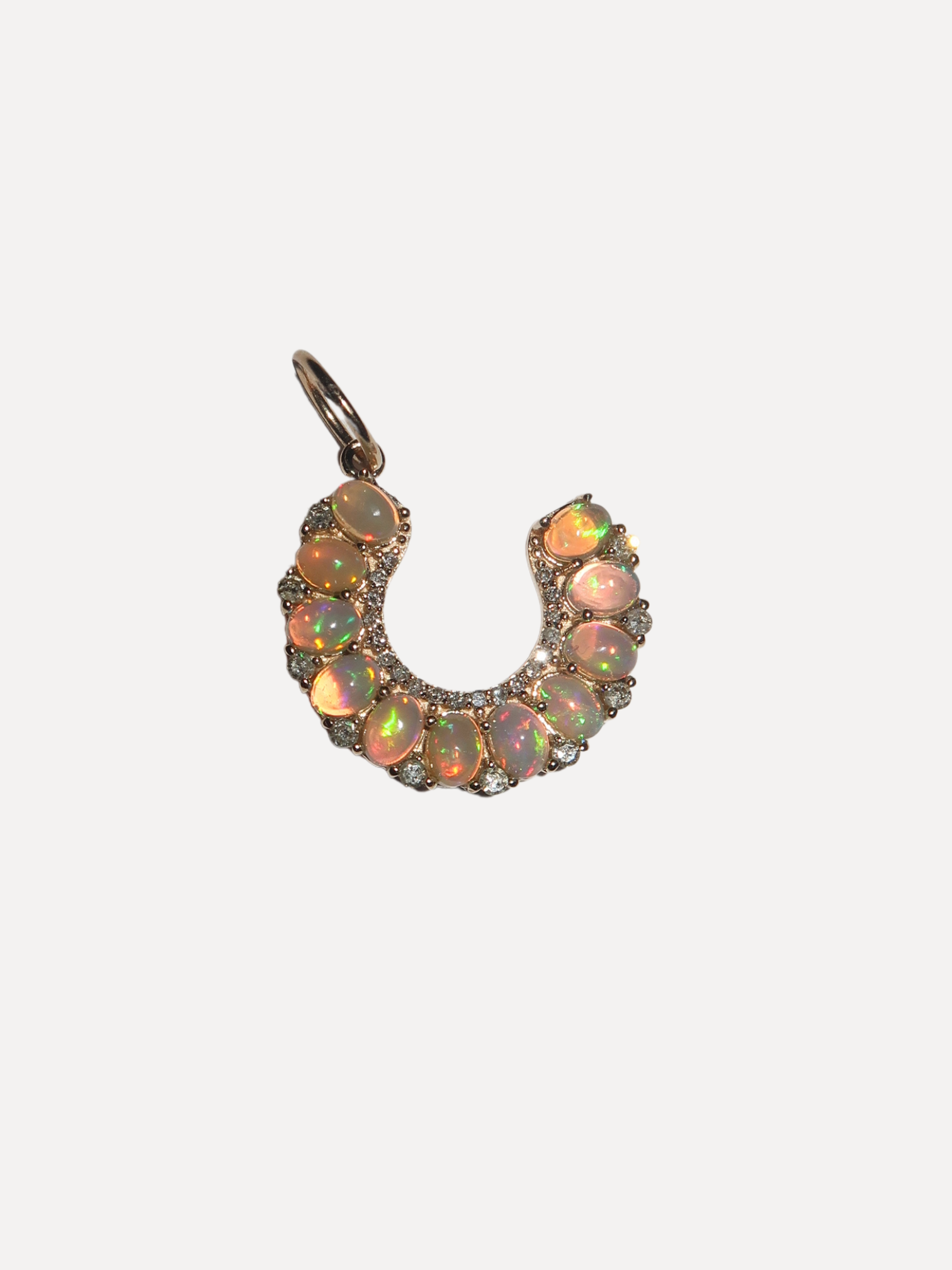Opal Horseshoe Pendant