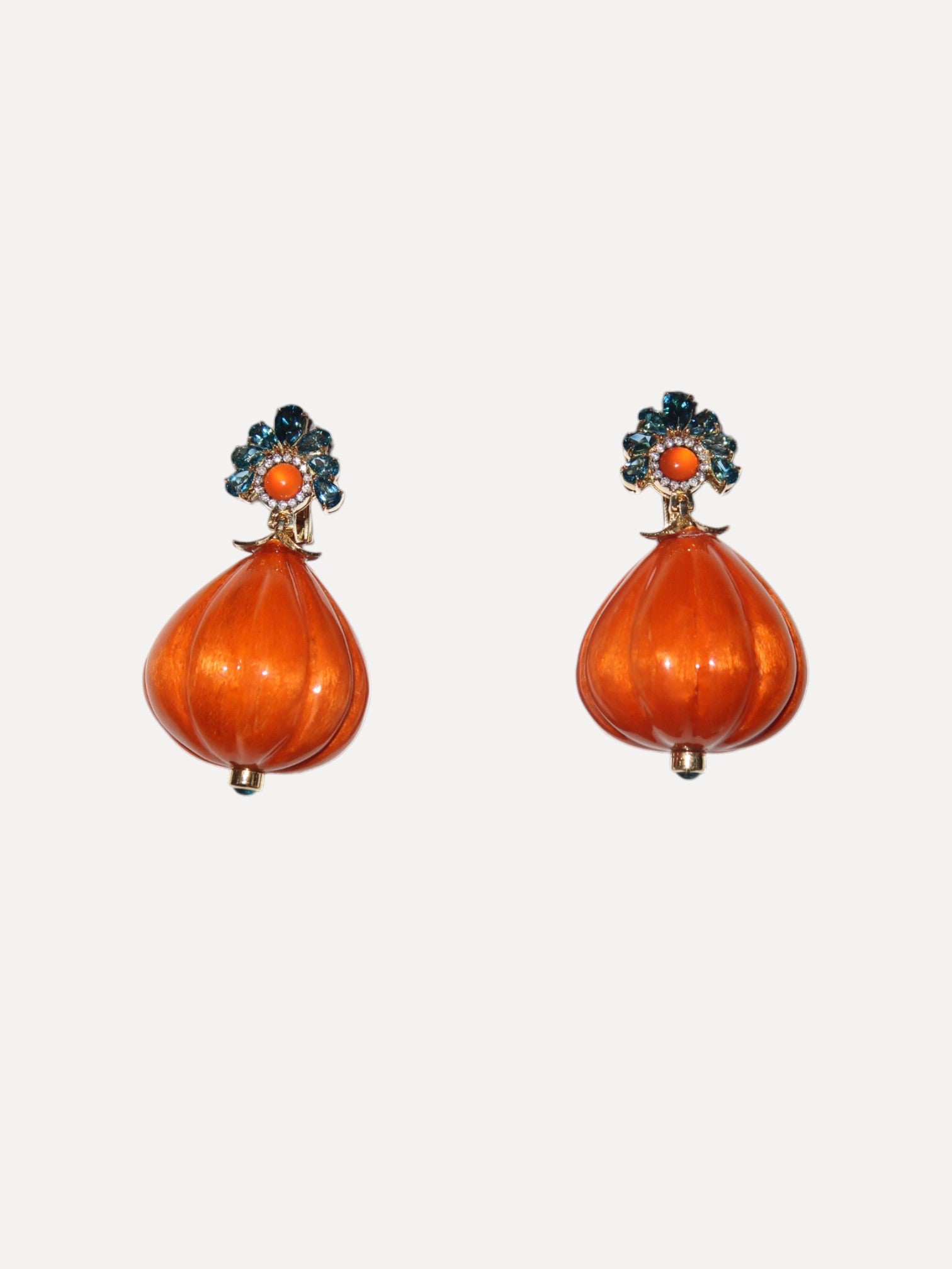 Orange lacquered marquetry earrings Orange lacquered marquetry earrings Silvia Furmanovich Silvia Furmanovich  Squash Blossom Vail
